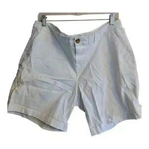 Old Navy Womens 14 Shorts White Chino Flat Front Slash‎ Pocket Button Zip